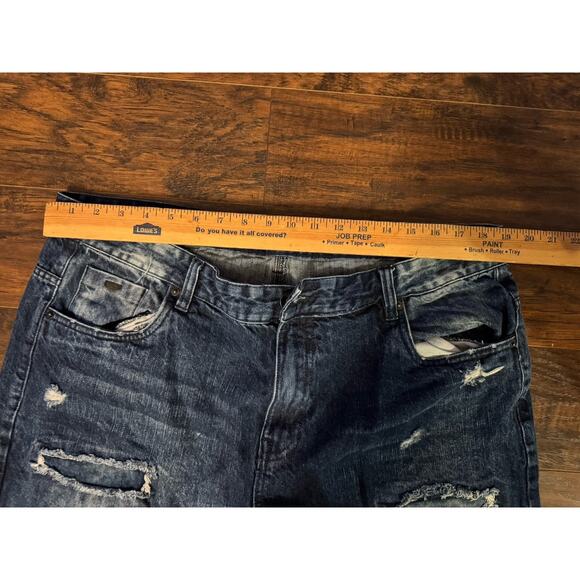 SOUTHPOLE Jeans Men’s Size 40x32 Distressed Dark Wash Straight Leg RN82628 - Picture 8 of 8